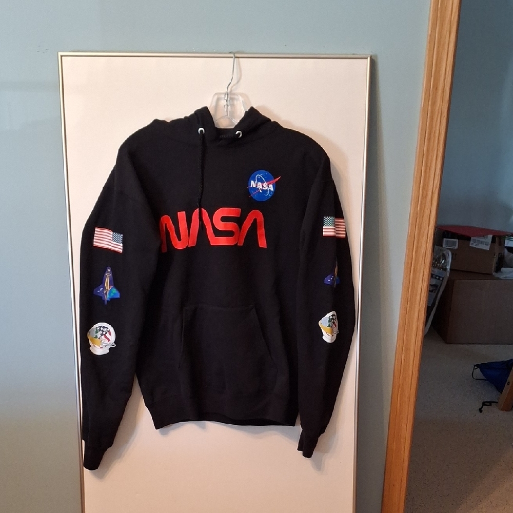NASA Black Hoodie with Red Logo